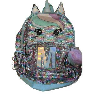 Pastel Sequins Unicorn By Justice Letter M Teen, Women's, Backpack